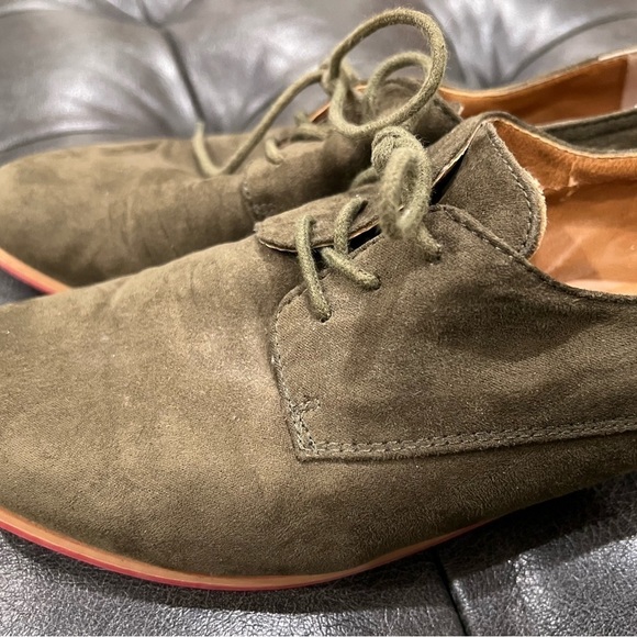 Women’s American Rag Olive Green Suede Oxford Size 8 1/2 - Picture 3 of 9